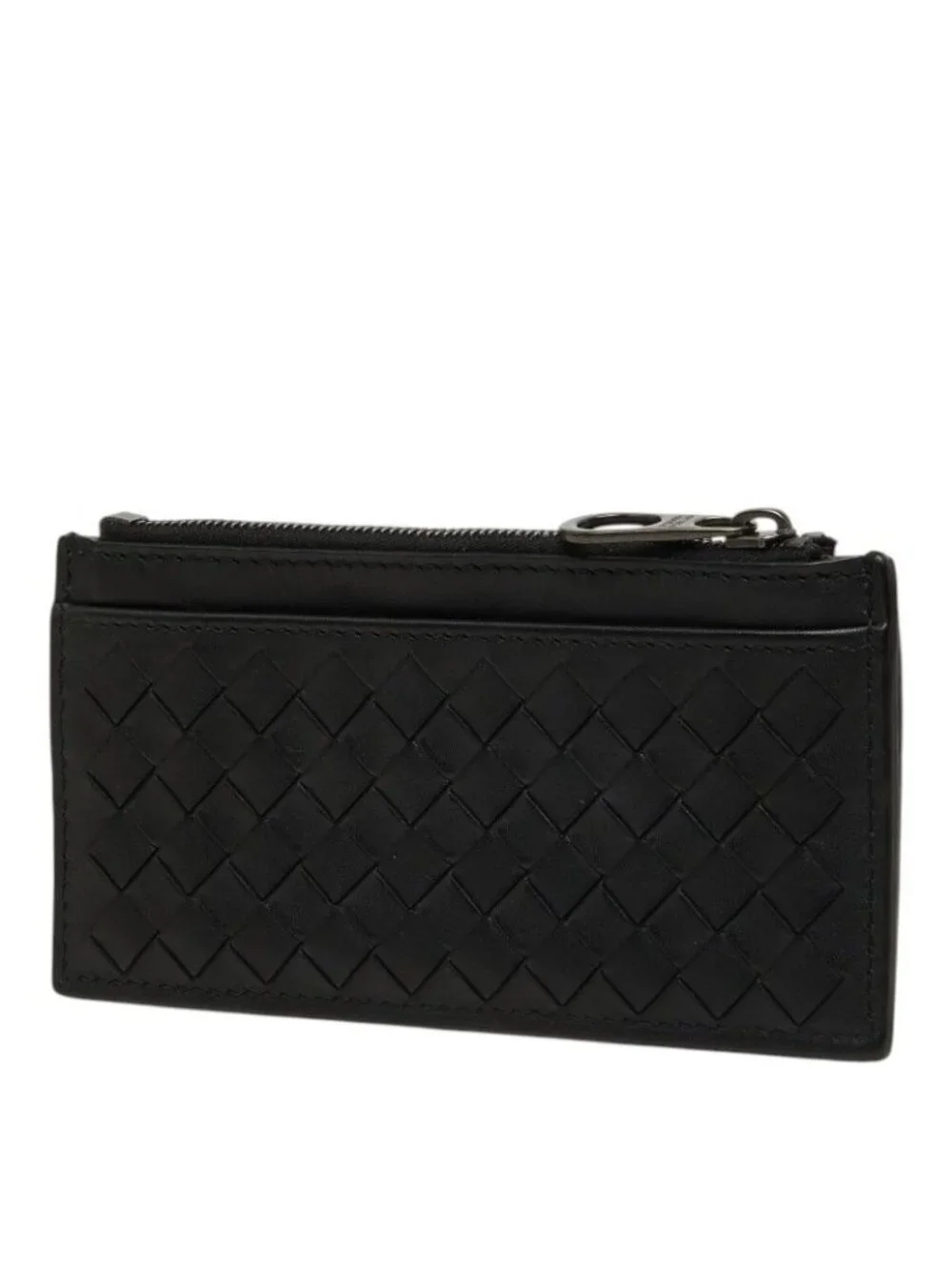 Bottega Veneta Intrecciato Card Case Black Leather